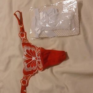 Nwt white fish net stockings and undies